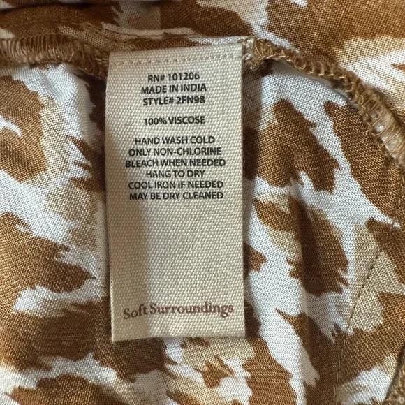 Soft Surroundings Short Sleeve Kara White Mocha Leopard Dress Size L - Picture 9 of 10